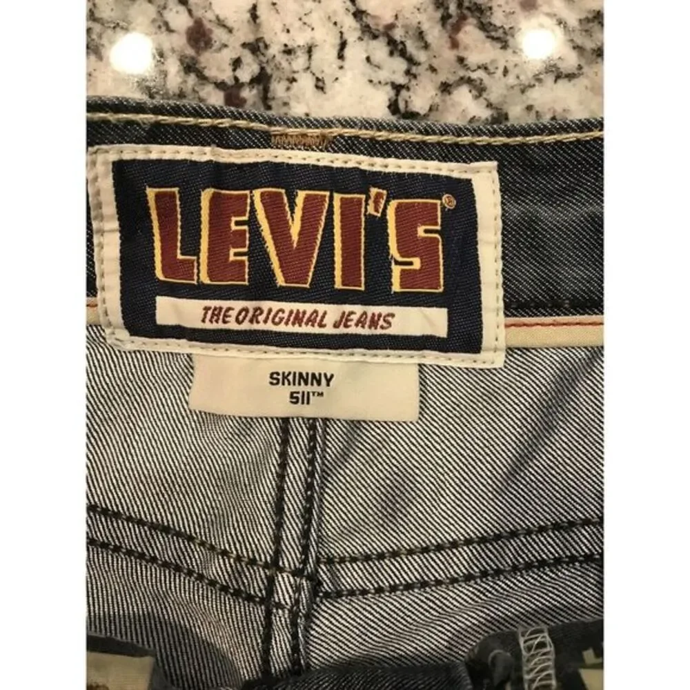 Levi's 511 Mens‎ Blue Jeans Slim Fit Skinny Stretch Blue Measures Size 29x29